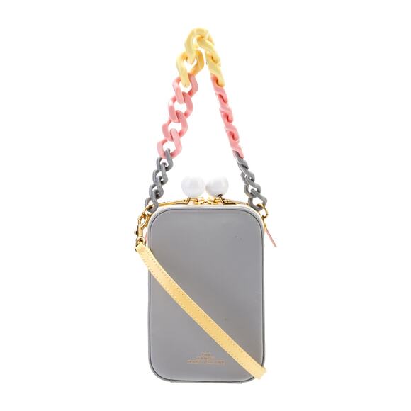 Marc Jacobs The Colorblock Vanity Bag Leather Crossbody Purse Kiss Lock Party - Picture 4 of 6
